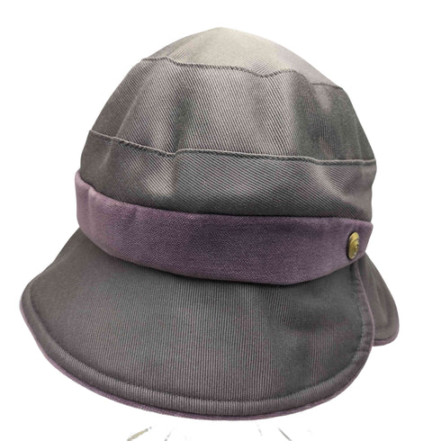 ランバンコレクション LANVIN COLLECTION 日本製 絹 シルク混 ベルベット帯 バケット ハット バケハ レディース  55.5-54cm